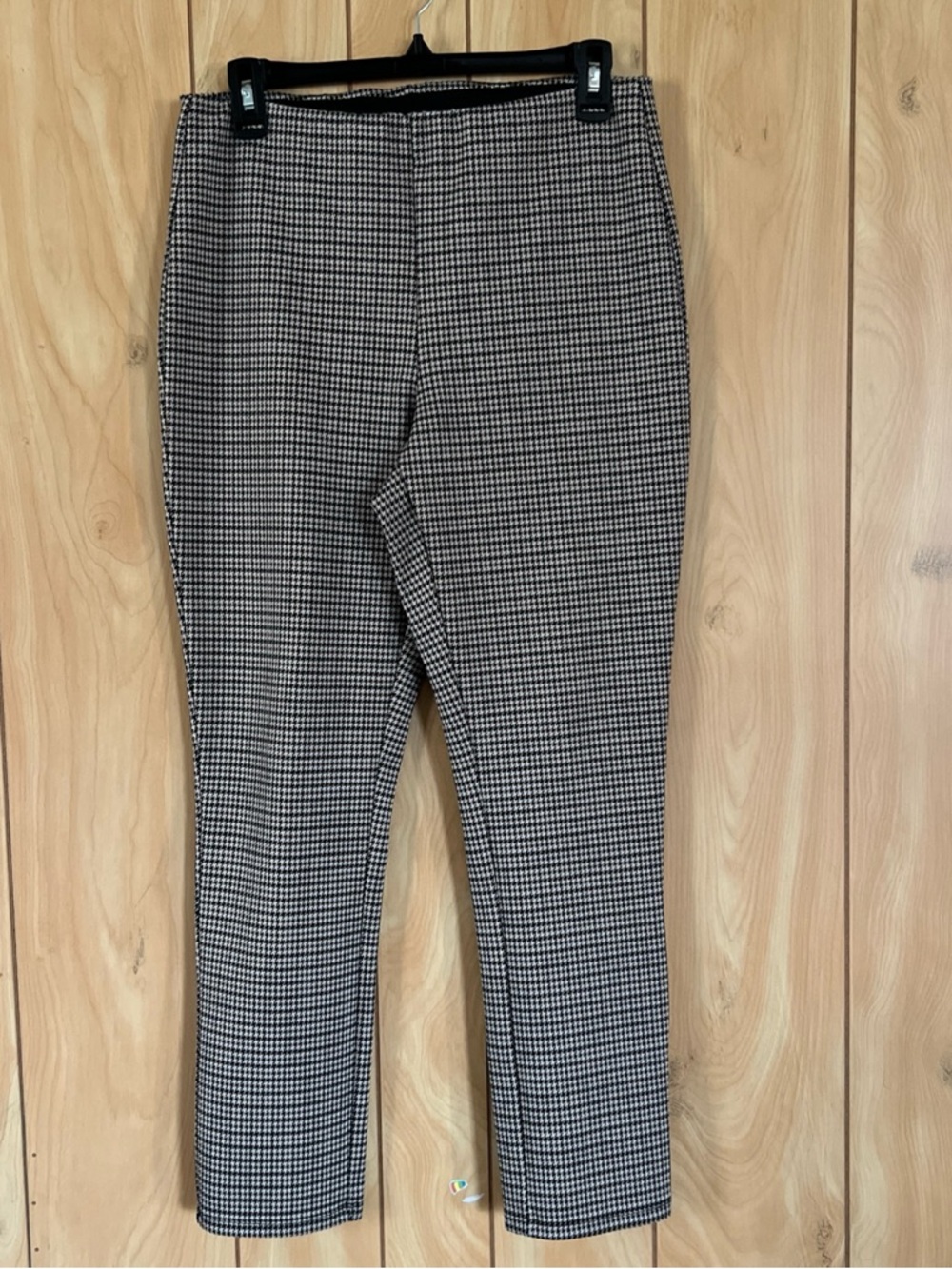 H&M Black and Cream Houndstooth Slim Pants